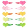 Hårtillbehör 10st/Lot Korean Velvet Love Hearts Clips for Girls Kawaii Baby Barrette Söta tecknade hårnålar Kids