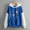 Kadın Hoodies Uzun Kollu Karikatür Baskılı Sweatshirt Kadınlar için Artı Boyut Kazak Drawstring Sweatshirt Bluz Üst Grafik