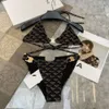 Designer Swimsuit Sexy Bikini Classic Stampa vintage Swimsuit in metallo Pendant Wrap separa il set di due pezzi