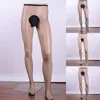 Calzini da uomo da uomo sexy collant a rete sissy gay vedere attraverso collant calze rigonfiamento intimo maschile leggings trasparenti