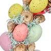 Decorative Flowers 16inch Colorful Easter Egg Wreath Decoration Welcome Sign Artificial For Entryway Sturdy Accessories Multifunctional