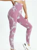 Leggings femininas treinamento leggins esportes jegging feminino ginásio tie-dye impresso cintura alta estiramento push up calças navio da gota