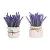 Dekorative Blumen Lavendel Topfpflanze Keramik Künstlicher Blumentopf für Küche Party Büro