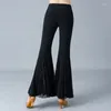 Stage Wear 2024 Pantalons de danse latine Femmes Sexy Pantalon à franges creuses Cha Rumba Dancewear Vêtements de pratique Noir Leggin Tango