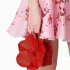 Sacs de soirée Sac Femme Rouge Mode Version coréenne Fleur Sac à main créatif Dîner de mariage Mariée Épaule unique Bandoulière Chaîne