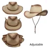 Berets Cowboyhut mit Strass Fransen Stroharmband Frauen Männer Weben Hüte für Dame Sommer Western-Stil