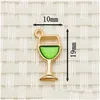 Charms 15st Fashion High Foot Wine Cup Eloy Emamel Pendant Colorf Charm Elegant DIY Halsband Armbandörhängen Keychain Drop Deliver DHBO5