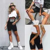 Damesshorts Elastisch 2024 Zomer Home Sport Dames Dames Casual Kleding Effen Kleur Hoge taille Strak Fitness Skinny Kort Plus Size