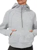 Women's Hoodies Half Zip Cropped Quarter Fall Pullover Up 2024 Outfits Fleece Winter Sweatshirt Lined