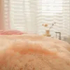 Ensembles de literie épaissi chaud laine d'agneau peluche couette 1 pcs haut de gamme luxe vison velours housse de couette taie d'oreiller hiver fille lit décor