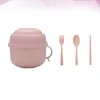 Dinnerware 1 Set Of Soup Bowl Large Capacity Container Practical Lunch Box Pink