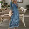 Casual Dresses V-neck Maxi Dress Floral Print Plaid Patchwork Long Sleeve Streetwear Elegant Women's Slim Fit Spring