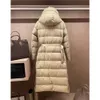 Giacca lunga da donna in piumino d'anatra bianco Autunno Inverno Cappotto spesso slim fit sopra il ginocchio