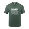 Herr t-shirts ingenjör t shirt ingenjör skjorta tryck bomull tee skjorta man mode plus storlek kortärmad söt