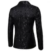 Costumes pour hommes veste hommes Blazer dîner à fleurs Jacquard revers à manches longues robe de soirée Costume de scène S-2XL confortable