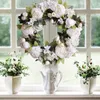 Decoratieve bloemen Kunstmatige slingers Voordeurkransen Witte pioen Hangende krans voor thuisfeest Binnen Buiten Raammuur CNIM