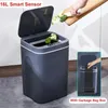 Smart Sensor Trash Can Automatic Noncontact Dustbins for Bathroom Toilet Kitchen Waterproof Bin with Lid Waste Bins 240119