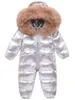 Jackets Russia Winter Kids Jumpsuit Overalls for Boy Children Thick Ski Suit Girl Duck Down Jacket Toddler Baby Snowsuit Coat