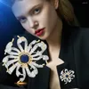 Broches femmes broche Style de mode coréenne gros strass épinglettes OL accessoires de mariage élégant cristal fleur bijoux de luxe