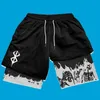 Y2K Summer Men Streetwear Anime High Waist Oversize Breathable Gym Short Pants Training Fitness Workout Track Shorts Clothes 240118