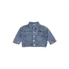 Jackets Zhio Kids Casual Jacket Boys Solice Jeans Coats Fashion Girls Denim Baby Close Children Outerwear TZ149