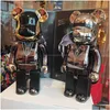 Action & Toy Figures Action Toy Figures Bearbrick Daft Punk 400 Joint Bright Face Violence Bear 3D Original Ornament Gloomy Statue Mod Dhdnl