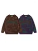 Heren Truien Herfst Winter Vlinder Jacquard O-hals Lange mouwen Mannen Vrouwen Trendy Straat Letter Print Losse Casual Paar Knitwear