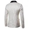 Costumes pour hommes veste hommes Blazer dîner à fleurs Jacquard revers à manches longues robe de soirée Costume de scène S-2XL confortable