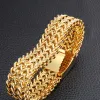 14K Gold Armband Män 18mm dubbel rad Franco Curb Chain Mens Armband Bangles Mannen Armband Wristband