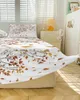 Spódnica na łóżko jesienne drzewo rośliny liście sprężone łóżko z poduszkami z poduszkami materaca pokrywa pokrycia pościel