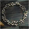 Hänghalsband vintage elegant glas pärla mtilayer kort halsband för kvinnliga chokers krage colares collier femme 230509 drop del dhbrp