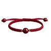 Urok Bracelets Retro Chinese Style Zodiac Year Red Rope Lucky Bead Bransoletka dla kobiet ręcznie robione warkocz cynobowy sznurek