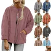 Mulheres jaquetas casacos de inverno para mulheres casaco de lã quente solto liso acolchoado gola zip up jaqueta outerwear com bolso gota deliv dhqzh