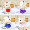 Keepsakes 12Cm Cartoon Bouquet Bear Diamond Wholesale Florist Bag Flower Doll P Toy Pendant Drop Delivery Baby Kids Maternity Gifts Dhqlx