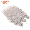 Anna cheveux synthétiques lâche vague profonde tressage cheveux s 24 pouces vague d'eau tresse cheveux Ombre Blonde torsion Crochet cheveux bouclés 240118