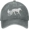 Boll Caps Unisex Harness Racing Horse Logo Cowboy Hat Trucker Dad Gift Justerbar spänne stängning Sunhat