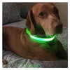 Coleiras de cachorro trelas de nylon led noite segurança piscando brilho no escuro trela cães luminosa fluorescente suprimentos para animais de estimação ajustável refle dhanm