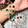 Brand Classic Four Leaf Clover Armband Natural Fritillaria Turquoise Five Flower Fashion Korean Par Designer For Women Jewelry IKR7