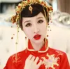 Vintage Chinese Style Wedding Bridal Headpieces Party Ancient Tiara Tussels Fashion Pageant Jewelry Gold Headband Crowns Hair Acce3067382