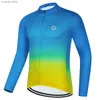 Men's T-Shirts Cycling Jersey Sets Downhill Breathable Quick Dry Reflective Shirt Long Sleeve 2022 Pro Team Summer Men Clothes Bicycle BIkeH24122