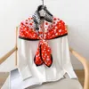 Top brand Polka dot pumpkin silk women's scarf, silk 110*110 large square scarf fashion simple multi-functional scarf shawl 2024 new