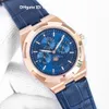 Luxuriöse 4300 V blaue Herrenuhr 1120 QP/1, automatisches, ultradünnes Uhrwerk, Saphirglas, Mondphasen, klassische Armbanduhr, wasserdicht, 5 Farben