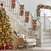 Fiori decorativi Topiaria autunnale Le scale preilluminate senza fili Rifiniscono le ghirlande natalizie per il cesto della finestra da parete per le vacanze della porta d'ingresso