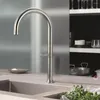 Kökskranar Sink Mixer kran 304 Rostfritt stål 360 Gratis rotation Enkel handtag Kall vatten Gyllene färg med keramisk ventil