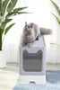 Husdjur toalett sängkläder anti stänk katter kullbox katt hundfack med skopa kattunge ren toalett hem plast sand leveranser grooming6316130