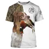 T-shirts pour hommes 2024 manches courtes à la mode 3D vêtements d'été en plein air haut de loisirs chasse chien T-shirt S-5XL