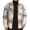 Manteau pour hommes nouveau à manches longues revers Plaid flanelle simple boutonnage coupe ample veste de chemise pour hommes