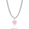 Tiffanyans S925 High Quality Nhz3 Pendant Memnon Heart Jewelry Color Beads for Necklace Women Round Bead Enamel with Pink Blu