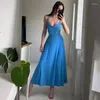 Traje de baño para mujer Pareo Mujeres Playa Cover Up Vestido 2024 Ropa Verano Slim Fit Bolsillo Alta Cintura Correa Sólido Spandex para traje de baño Traje de baño