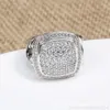 Designer David Yuman Jewelry Dy Ring David David's Square 17mm Zircon Imitation Diamond Style Fashion Twisted Thread Ring Smycken